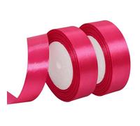 MARICATO Rouleau Rose Rouge Ruban de Satin 25 mm x 23 m - Pour Décoration, Mariage, Baptême et Anniversaire - Emballage Cadeau Décoratif