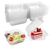 Maridergo Lot de 50 boîtes individuelles pour tranches de gâteau, 10,6 cm, boîtes à dessert avec couvercles pour pâtisserie, salade, gâteaux