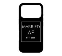 Marié AF Est. 2025, Police Blanche, Mariage et Mariage Coque pour iPhone 17 Pro