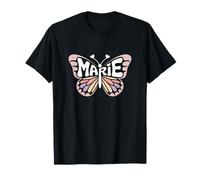 Marie Butterfly - Word Art personnalisé avec nom Mignon T-Shirt