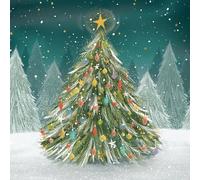 Marie Curie Lot de 10 cartes de vœux caritatives en forme de sapin de Noël, 14 x 14 cm, avec enveloppes, 1 motif, 100 % FSC, fabriquées au Royaume-Uni