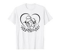 Marié et marié Just Married Jour de Mariage Lune de Miel T-Shirt Graphique avec Valeur