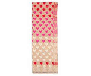 Marie Lund Écharpe marron / rose / rouge cerise, Taille One Size