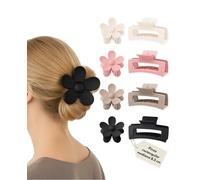 Marie Madeleine Lot de 8 pinces à cheveux pour femme, couleurs pastel, accessoires de cheveux parfaits comme cadeau, pinces à cheveux résistantes et antidérapantes (E - grands rectangulaires 10,5 cm)