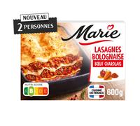 MARIE Plat Préparé Lasagnes Bolognaise Bœuf Charolais 600g