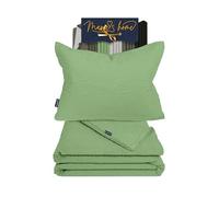 Marie´s Home 1616.2356 Lot de 2 housses de couette en seersucker pour lit d'enfant 100 x 135 cm + 40 x 60 cm Sauge