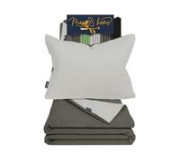 Marie´s Home 1616.2356 Parure de lit pour enfant en seersucker 2 pièces 100 x 135 cm + 40 x 60 cm Anthracite/argenté