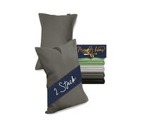 Marie´s Home Lot de 2 housses de coussin, 40 x 60 cm, taie d'oreiller 1613.2353, anthracite