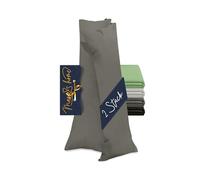 Marie´s Home Velvety Soft 1615.2355 Lot de 2 housses de coussin pour coussin de positionnement latéral Anthracite 40 x 145 cm