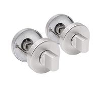 MARIE Serrure de toilette pivotante 2 ensembles rosette de WC avec indicateur d'occupation en acier inoxydable V4A pour porte WC, salle de bain et porte intérieure, production complète en métal mat