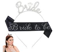 Mariée à être ceinture et couronne, couronne de mariée | Couronne de nuptiale ornée de strass - Fournitures de fête pour enterrement de vie de jeune fille, accessoire de cheveux pour robe de ma