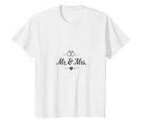 Mariée et mariés Mr & Mrs. Cadeau de célébration de Mariage T-Shirt, Enfant, Blanc, 2 Ans