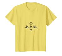 Mariée et mariés Mr & Mrs. Cadeau de célébration de Mariage T-Shirt, Enfant, Citron, 2 Ans