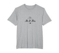 Mariée et mariés Mr & Mrs. Cadeau de célébration de Mariage T-Shirt, Homme Grandes Tailles, Gris Chiné, 5X Tall