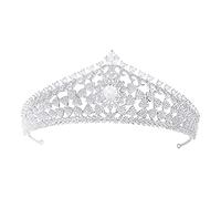 Mariée mariée Crystal Crown Queen Beauty Pageant Ball Rhingestone Veil Crown Coiffe Accessoires de cheveux de mariage