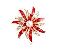 Mariée Rétro Mariée Big Blue Crystal Rhinestone Firework Broch Pour Les Femmes,rouge,Taille Unique