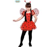Marienkaefer serre-tête aile robe déguisement de carnaval points colorés design créatif déguisement de conte de fées jeu de rôle accessoires de fête amusement, taille : 140/146 couleur : rouge