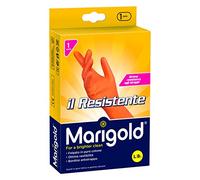 Marigold 145682 Guanto Il Resistente, massima elasticità e resistenza, doppio strato di lattice, felpato in puro cotone, manica lunga e bordino frenagocce antistrappo, Taglia L
