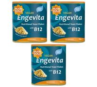 Marigold Health Foods Engevita Lot de 3 flocons de levure avec vitamine B12 - Végétalien et sans gluten - Riche source de vitamines et de minéraux B - 100 g
