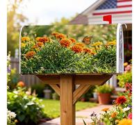Marigold - Housses de boîte aux lettres magnétique pour décoration de jardin et extérieur, motif papillon naturel, vert, orange printanier, 53,3 x 64,9 cm