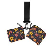 Marigold Lot de 2 porte-monnaie d'hiver avec poche à fermeture éclair pour un usage quotidien Rouge/jaune