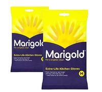 MARIGOLD s Unisexe -Gloves-Medium Extra Life Gants de Cuisine Medium 2 Paires, Jaune, M Pack of UK