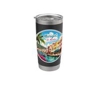 Marigot St Maarten Martin, maisons colorées Gobelet isotherme en acier inoxydable double paroi