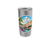 Marigot St Maarten Martin, maisons colorées Gobelet isotherme en acier inoxydable double paroi