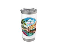 Marigot St Maarten Martin, maisons colorées Gobelet isotherme en acier inoxydable double paroi