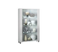 MARIKA - Argentier 2 Porte Laqué Blanc avec Leds -