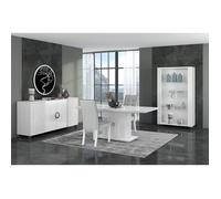 MARIKA - Séjour Complet avec Table Allongeable 160-200cm + Leds - Altobuy Blanc