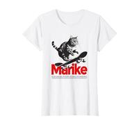 MARIKE - Joli nom de fille avec un chat & un skateboard T-Shirt