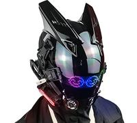 Marikito masque cyberpunk, masque futuriste, avec Bluetooth App Control, 45 animations, 70 Images, modèles/textes de Bricolage, carnavals, festivals de musique
