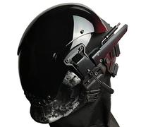 Marikito masque cyberpunk,steampunk,masque halloween,Masque de crâne noir,pour hommes et femmes,Peut être porté avec n'importe quel costume d'horreur.