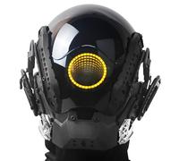Marikito Masque punk à LED, design cil de l'abîme, masque lumineux à l'infini, parfait pour les fêtes d'Halloween, le cosplay (Jaune)