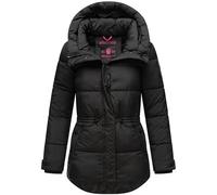 MARIKOO Akumaa Veste d'hiver chaude matelassée à capuche pour femme Noir Taille S, Noir , S