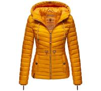 MARIKOO Aniyaa Veste demi-saison matelassée légère avec capuche pour femme Taille XS à XXL, jaune, S