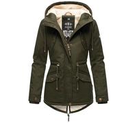 Marikoo B376 B376-Manolya B376 Parka d'hiver doublée en fourrure synthétique pour femme Taille S, Vert olive foncé, S