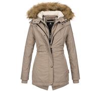 Marikoo B601 Parka d'hiver de créateur pour femme veste manteau chaude, taupe, S