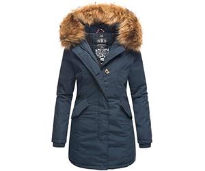MARIKOO B808 Parka d'hiver chaude doublée à capuche pour femme