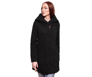 MARIKOO B819 Trench Manteau d'hiver pour femme Veste mi-saison Parka longue, Noir , XXL
