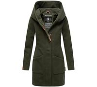 Marikoo B819 Veste pour femme - Trench coat - Veste d'hiver mi-saison - Parka longue, Vert olive, S