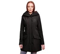 MARIKOO B856 Veste de plein air longue en Softshell pour femme imperméable, Noir , M