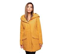 MARIKOO B856 Veste softshell pour femme - Imperméable - Longue - Pour l'extérieur, Jaune ambre, 3XL