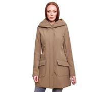 MARIKOO B856 Veste softshell pour femme - Imperméable - Longue - Pour l'extérieur, taupe, XS