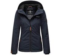 MARIKOO B862 Veste de mi-saison pour femme, légèrement doublée, à capuche, bleu marine, M