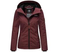 MARIKOO B862 Veste mi-saison légère doublée à capuche courte pour femme, rouge bordeaux, XL