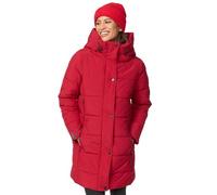 MARIKOO B987 Veste d'hiver matelassée pour femme - Longue et chaude - Avec capuche, rouge foncé, M