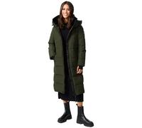 MARIKOO B989 Veste d'hiver matelassée chaude à capuche pour femme, Vert olive foncé, XS