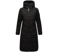 MARIKOO Benikoo Manteau d'hiver long matelassé chaud pour femme avec capuche réglable XS-3XL, Noir , XXL